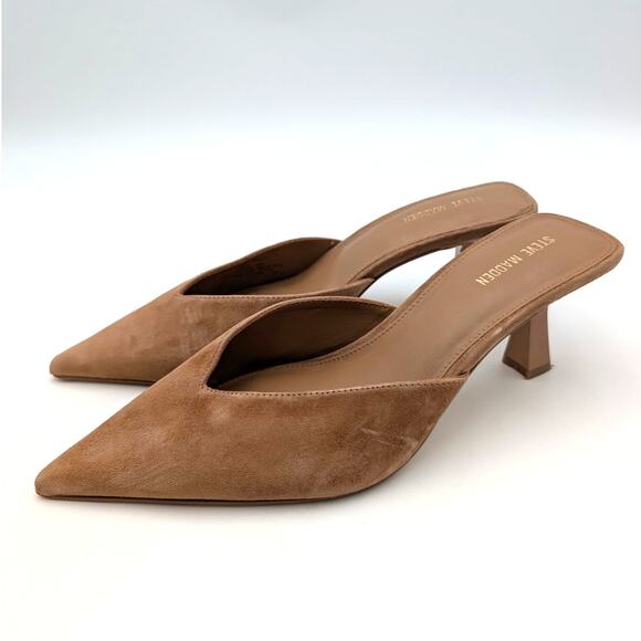 Steve Madden Shoes - Steve Madden Mod Pointed Toe Leather Mule Shoes Women's Brown Size US9M EU39.5